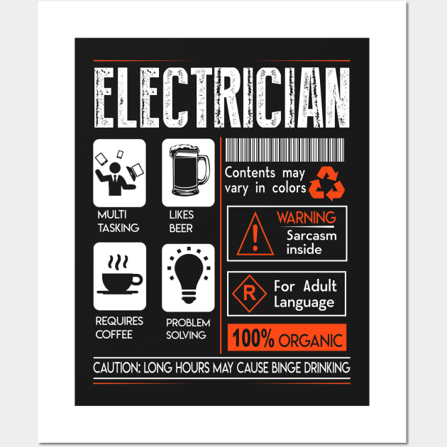 Electrician Wall Art by TkApparel